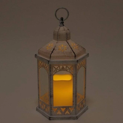 Подсвечник-фонарь со свечой LED белый 32703