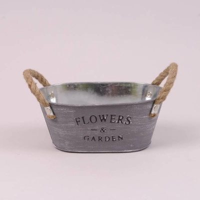 Кашпо металлическое овальное Flowers & Garden 38867
