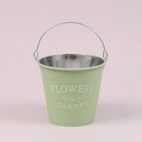 Кашпо металеве Відерце FLOWERS & GARDEN зелене 38798