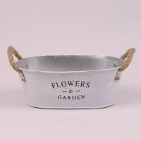 Кашпо металлическое белое FLOWERS & GARDEN 38773