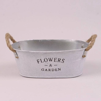 Кашпо металеве біле FLOWERS & GARDEN 38773