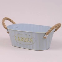 Кашпо металлическое голубое GARDEN 38757