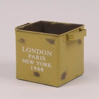 Кашпо металеве жовте LONDON PARIS NEW YORK 1968 38884