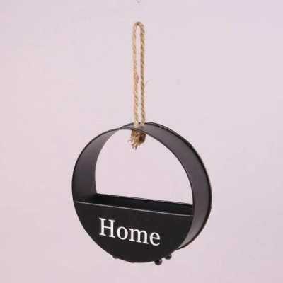 Кашпо металлическое подвесное HOME черное 38886