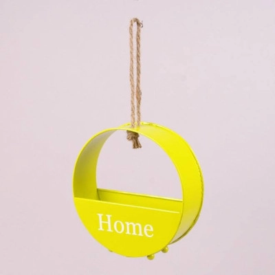 Кашпо металлическое подвесное HOME салатовое 38888