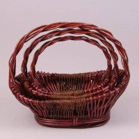 Комплект коричневих кошиків з лози 3 шт. 38967