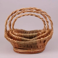 Комплект бежевих кошиків з лози 3 шт. 38968