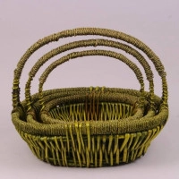 Комплект зелених кошиків з лози 3 шт. 38957