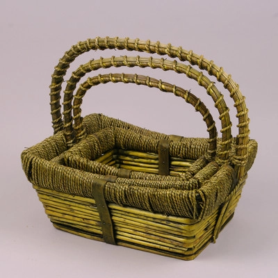 Комплект зелених кошиків з лози 3 шт. 38941