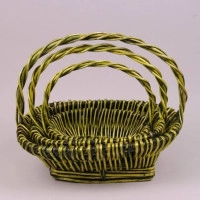 Комплект зелених кошиків з лози 3 шт. 38984