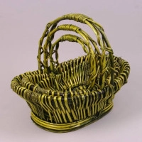 Комплект зелених кошиків з лози 3 шт. 38954