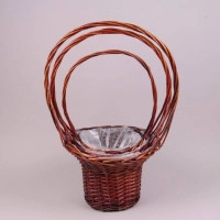 Комплект коричневих кошиків з лози 3 шт. 38995
