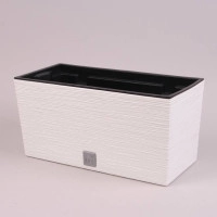 Горшок пластмассовый с вкладом FURU CASE белый 39см.