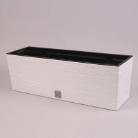 Горшок пластмассовый с вкладом FURU CASE белый 58см.