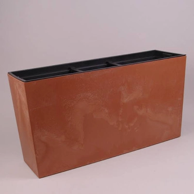 Горщик пластмасовий з вкладом URBI CASE BETON EFFECT MIDDLE теракотовий 77см.