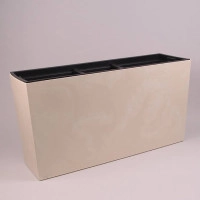 Горщик пластмасовий з вкладом URBI CASE BETON EFFECT MIDDLE кремовий 77см.