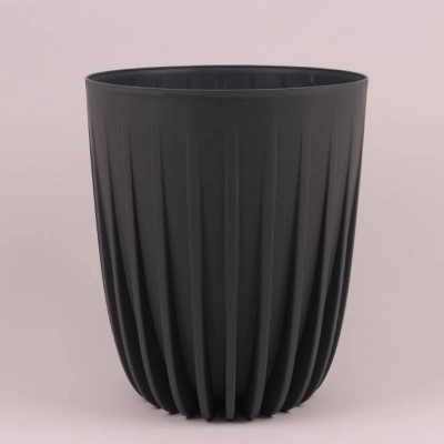 Горщик пластмасовий MIRA RECYCLED антрацитовий 14.5см.