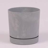 Горщик пластмасовий з підставкою TUBO P BETON EFFECT бетон 39см.