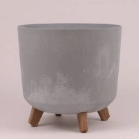 Горщик пластмасовий GRACIA TUBUS BETON EFFECT на ніжках бетон 30см.