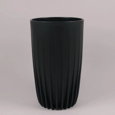 Горшок пластмассовый с вкладом MIRA ECO RECYCLED высокий черный 25см.