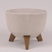 Горщик пластмасовий Misa Roma JUMPER ECO WOOD білий 47см.
