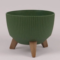 Горщик пластмасовий Misa Roma JUMPER ECO WOOD зелений лісовий 47см.