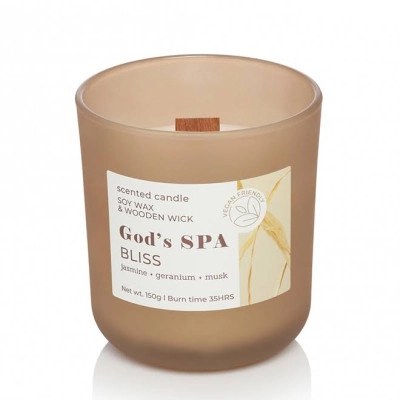 Свічка ароматична з дерев'яним гнотом "God's SPA" ("Bliss") 28872