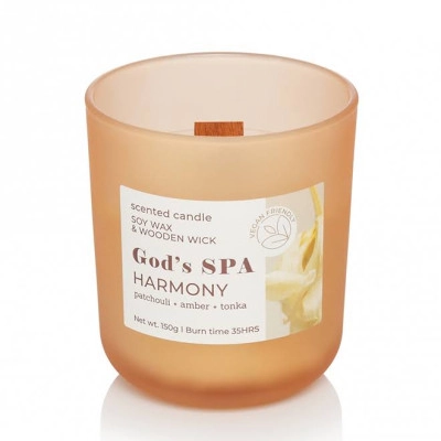 Свічка ароматична з дерев'яним гнотом "God's SPA" ("Harmony") 28873