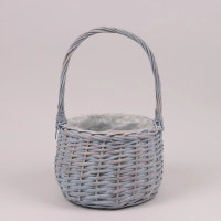 Корзина из лозы серо-голубая 39853