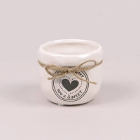 Кашпо керамічне біле 100% SWEET H-6.5 см. 36464