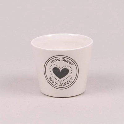 Кашпо керамическое белое 100% SWEET H-8 см. 36465