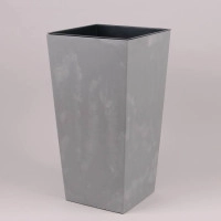 Горщик пластмасовий з вкладом FINEZJA ECO recycled сірий бетон 30х30см.