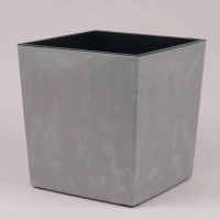 Горшок пластмассовый с вкладом JUKA ECO recycled серый бетон 30х30см.