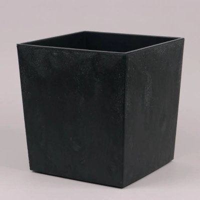 Горщик пластмасовий з вкладом JUKA ECO recycled чорний бетон 40х40см.
