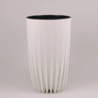 Горшок пластмассовый с вкладом MIRA ECO RECYCLED высокий белый 29.5см.