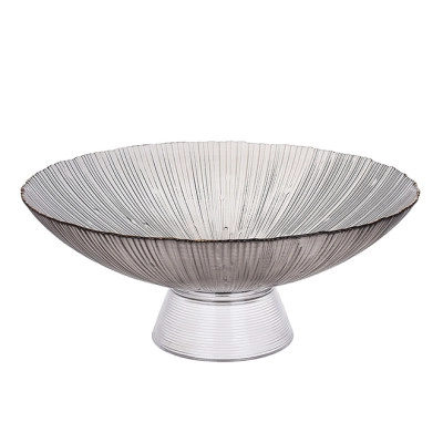 Фруктовница стеклянная Fleur серая D-34 см. 33513