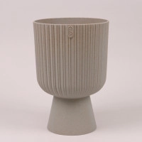Горшок пластмассовый Keli Mika Petit ECO WOOD платиновый 14см.
