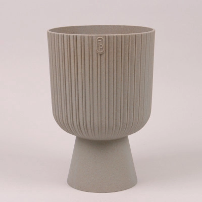 Горщик пластмасовий Keli Mika Petit ECO WOOD платиновий 14см.