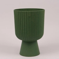 Горшок пластмассовый Keli Mika Petit ECO WOOD зеленый лесной 14см.