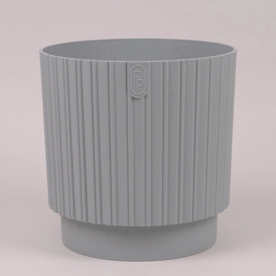 Горшок пластмассовый Mika Cyli Petit Eco Recycled платиновый 14см.