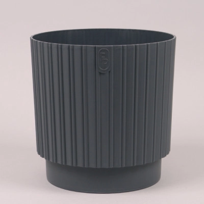 Горщик пластмасовий Mika Cyli Petit Eco Recycled антрацитовий 22см.