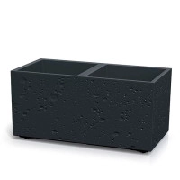 Горшок пластмассовый на роликах Sierra Case Beton Effect черный бетон 77см.