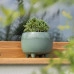 Горщик пластмасовий MONA recycled на ніжках сіро-зелений 23см.