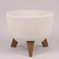 Горщик пластмасовий Misa Roma JUMPER ECO recycled кремовий 24см.