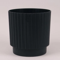 Горшок пластмассовый Mika Cyli Petit Eco Recycled черный 26см.