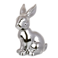 Фигурка фарфоровая Кролик серебряная 14 см. 42301
