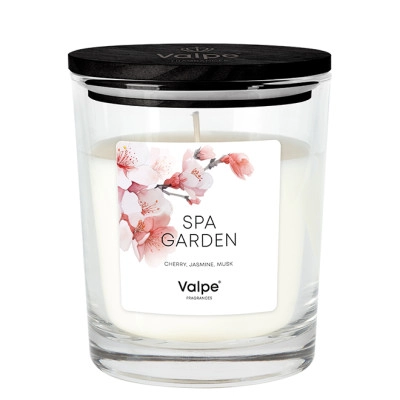 Свеча ароматическая с деревянной крышкой Bispol "Spa Garden" 27719