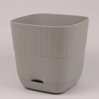 Горшок пластмассовый с подставкой Ерика taupe 14х14см.