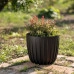Горщик пластмасовий MIRA RECYCLED низький кремовий 13см.