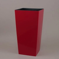Горшок пластмассовый с вкладом Urbi Square малиновый 32.5х32.5см.